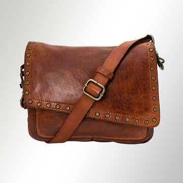 Full Grain Leather Crossbody Bag - SWC169