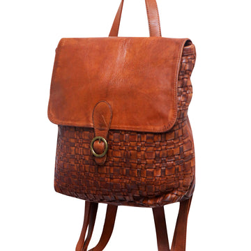 Harness Skirting Leather With Hand Carving Backpack - NMBGM115