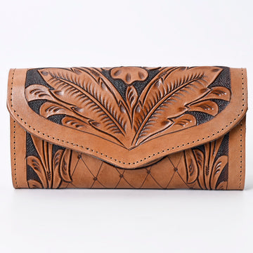 Harness Skirting Leather With Hand Carving Wallet - LBG111