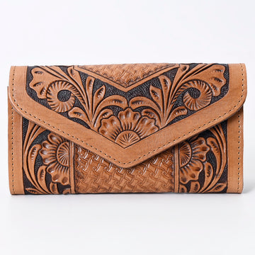 Harness Skirting Leather With Hand Carving Wallet - LBG113