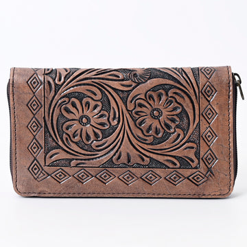 Harness Skirting Leather With Hand Carving Wallet - LBG120