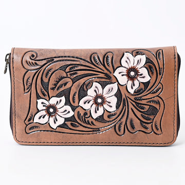 Harness Skirting Leather With Hand Carving Wallet - LBG125