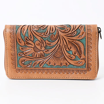 Harness Skirting Leather With Hand Carving Wallet - LBG127