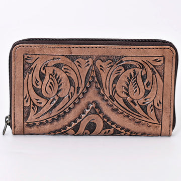 Harness Skirting Leather With Hand Carving Wallet - LBG129
