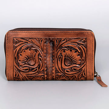 Harness Skirting Leather With Hand Carving Wallet - LBG130