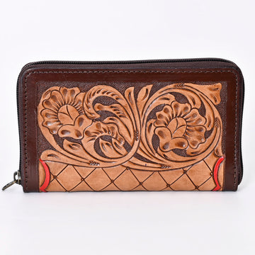 Harness Skirting Leather With Hand Carving Wallet - LBG131
