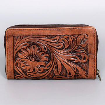 Harness Skirting Leather With Hand Carving Wallet - LBG133