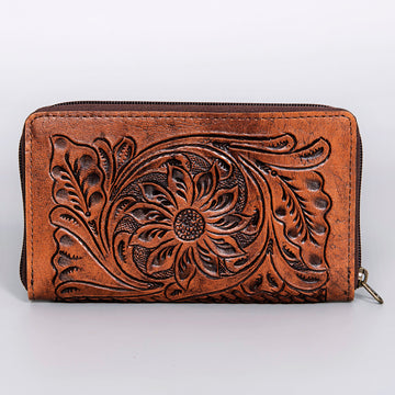 Harness Skirting Leather With Hand Carving Wallet - LBG136