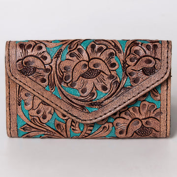 Harness Skirting Leather With Hand Carving Wallet - LBG152