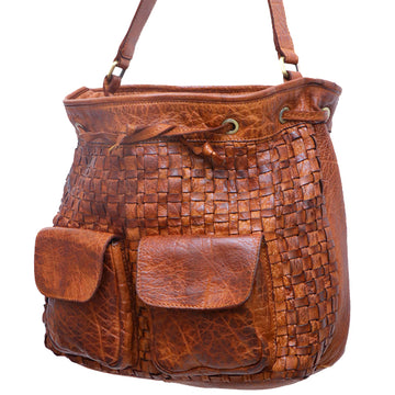 Harness Skirting Leather With Hand Carving Tote Bag - NMBGM126