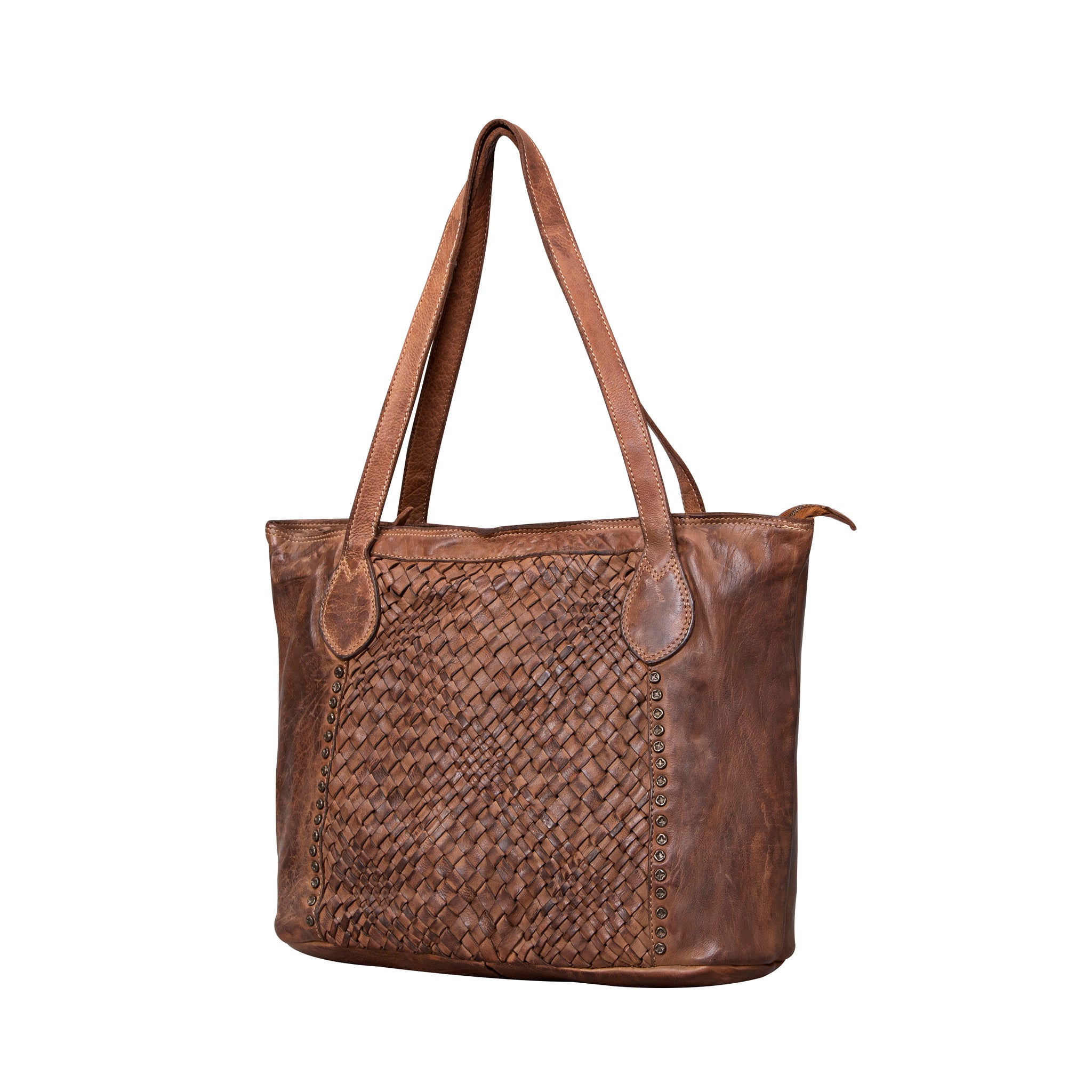 Harness Skirting Leather With Hand Carving Tote Bag - NMBGM103
