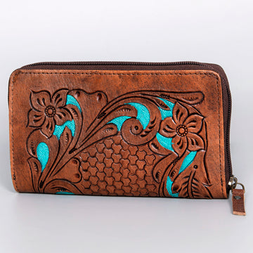 Harness Skirting Leather With Hand Carving Wallet - LBG128