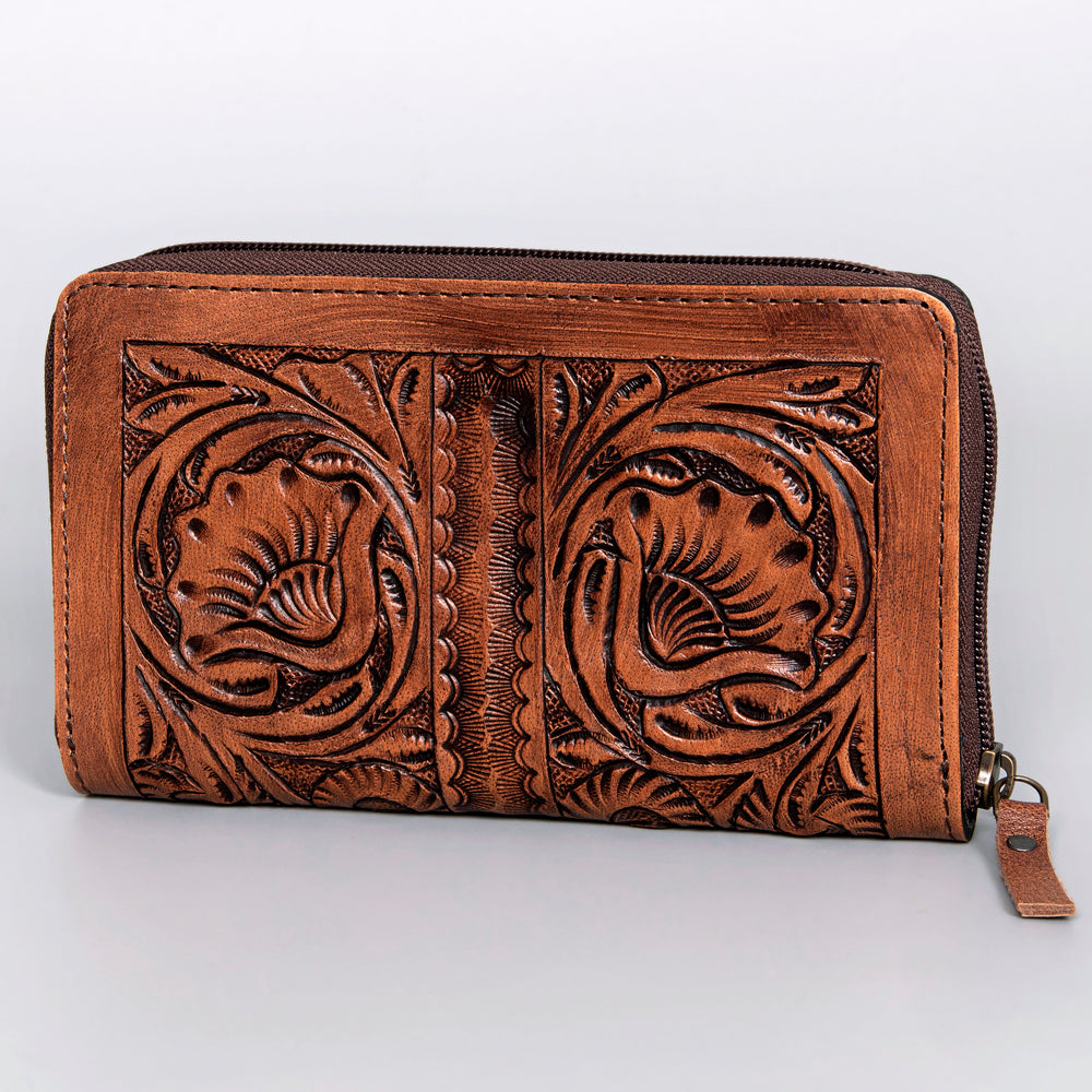Harness Skirting Leather With Hand Carving Wallet - LBG130