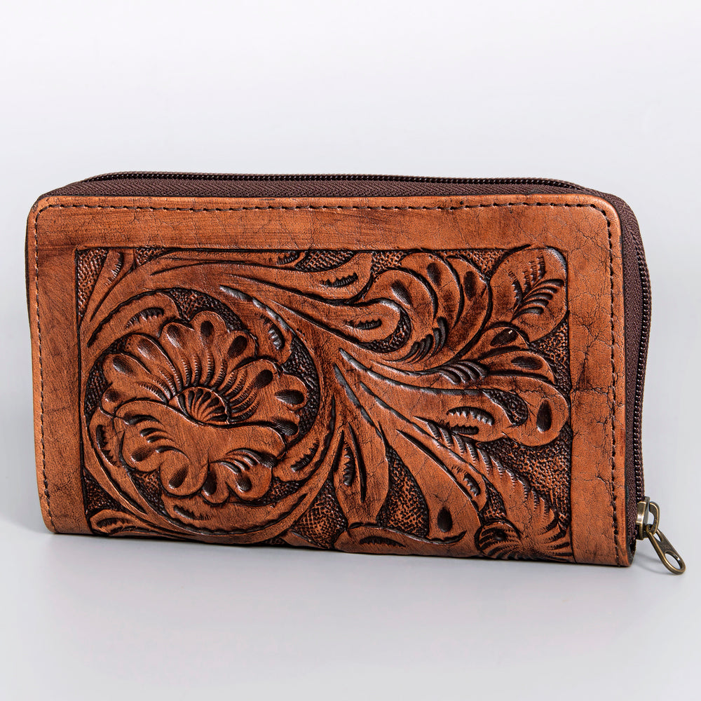 Harness Skirting Leather With Hand Carving Wallet - LBG133