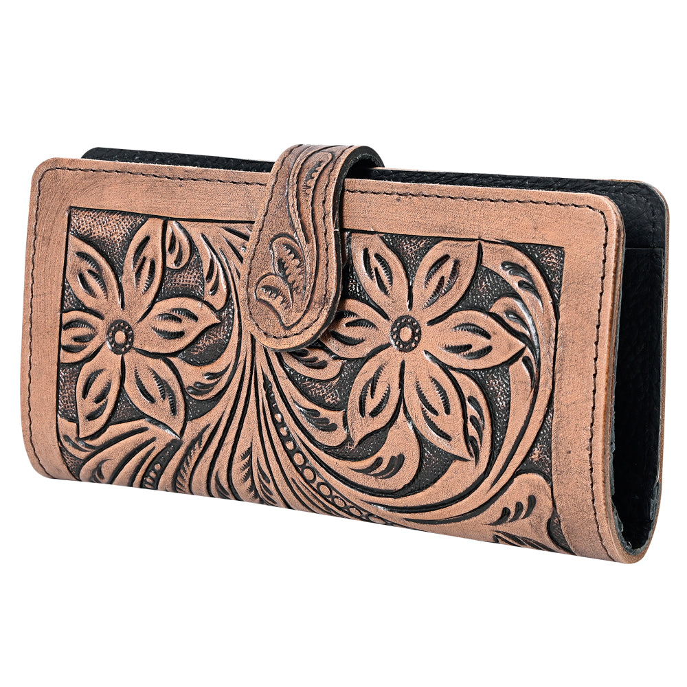 Harness Skirting Leather With Hand Carving Wallet - LBG137