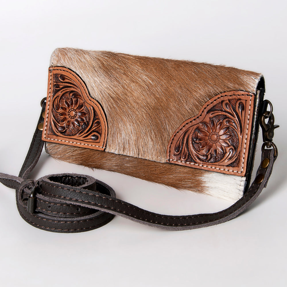 Harness Skirting Leather With Hand Carving Wallet - LBG157