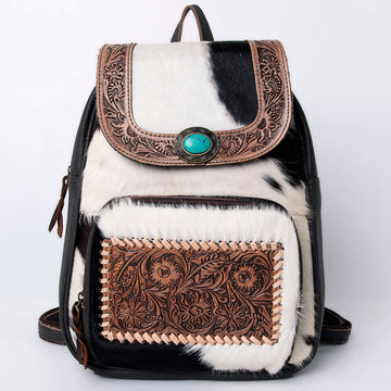 Harness Skirting Leather With Hand Carving Backpack - LBG158