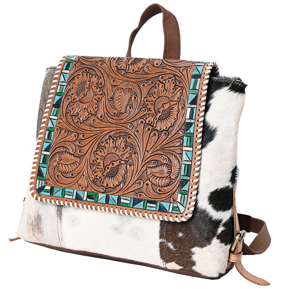 Real Cowhide Leather With Carving Tote Bag - LBK136